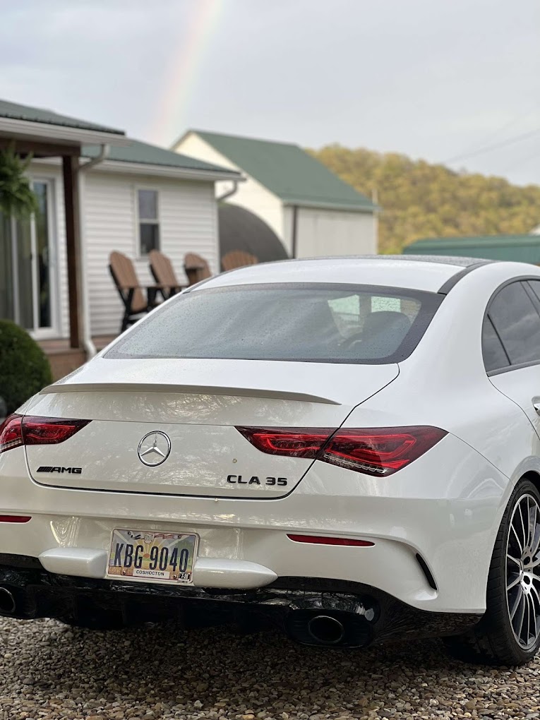 Mercedes-AMG CLA 35 with rainbow